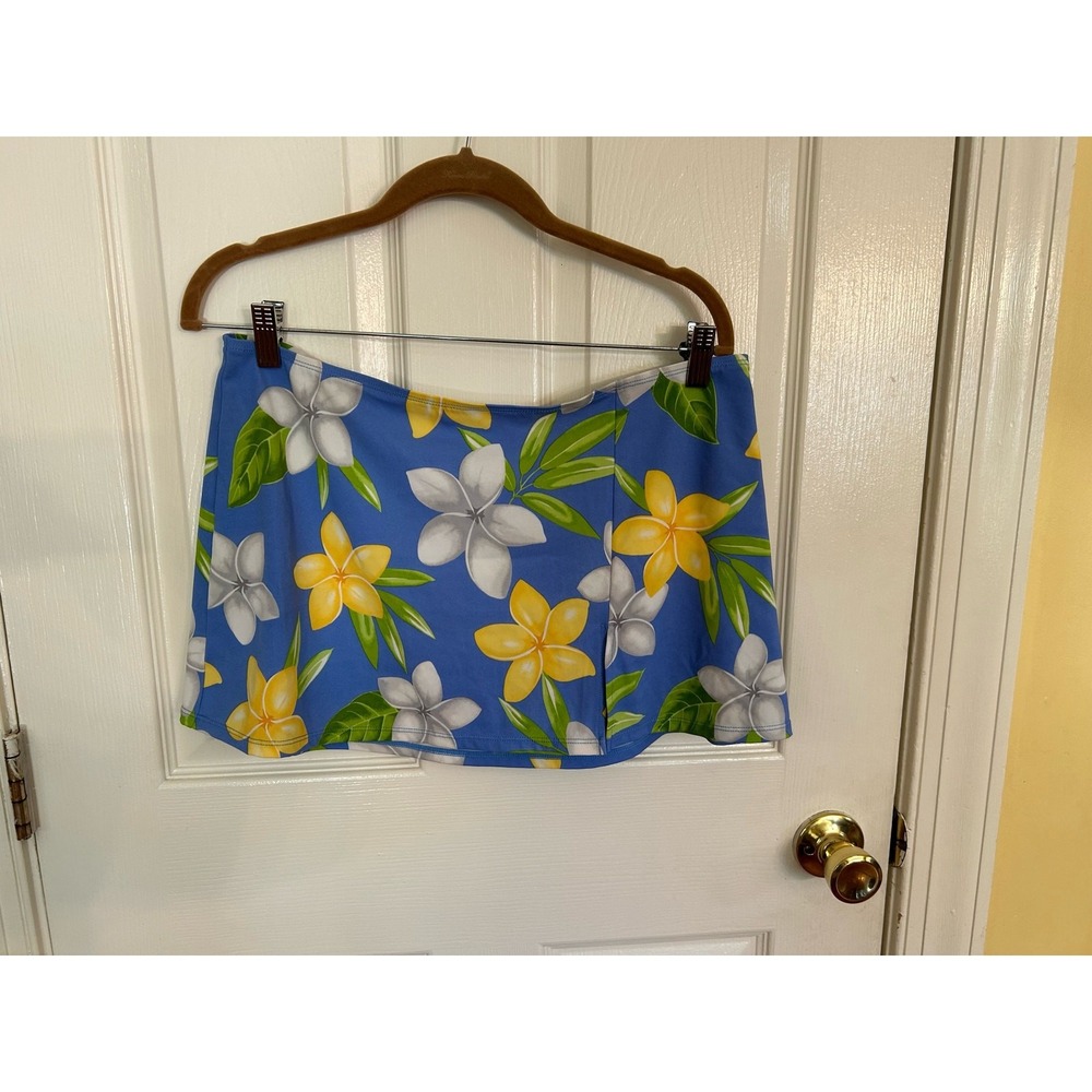 Jantzen Blue Floral Swim Skirt Size‎ 10/12